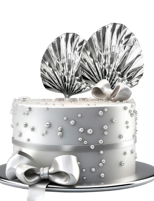 PASTA ÜSTÜ DEKOR ÇUBUK YAPRAK VARAKLI 2 Lİ BRS-4138-GÜMÜŞ