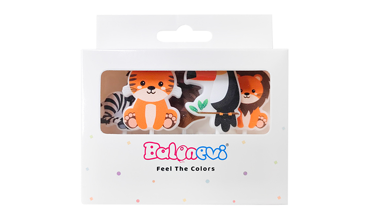 SAFARİ HAYVANLAR ŞEKİLLİ MUM 5 Lİ
 BALONEVİ