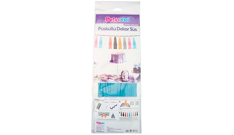 PÜSKÜLLÜ DEKOR SÜS MAVİ