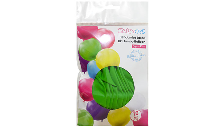 18'' YEŞİL BALON 10 AD