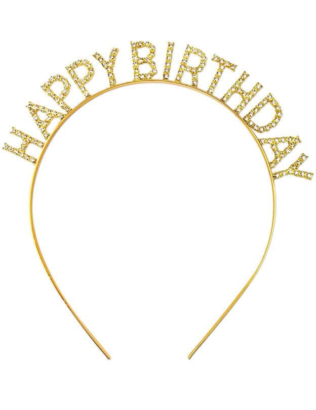 ERT-TAC-102-GLD TAÇ METAL TAŞLI HAPPY BIRTHDAY GOLD
