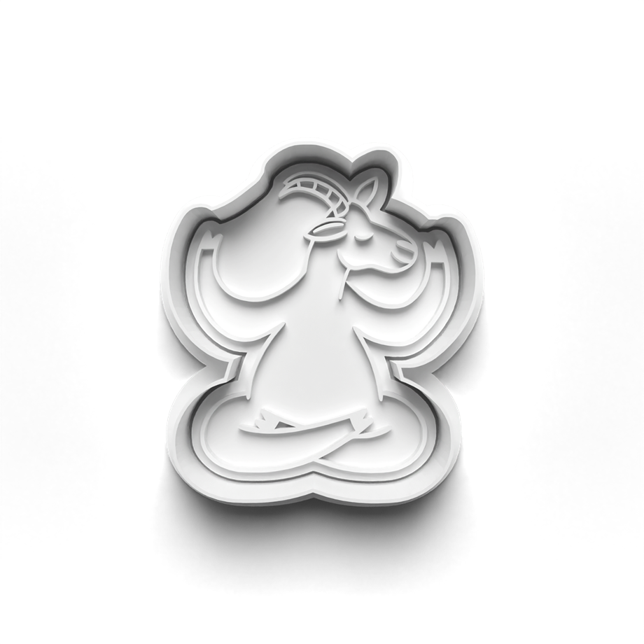 YOGA KEÇİ KURABİYE KALIBI KESİCİ VE DAMGASI 3D-0250_2