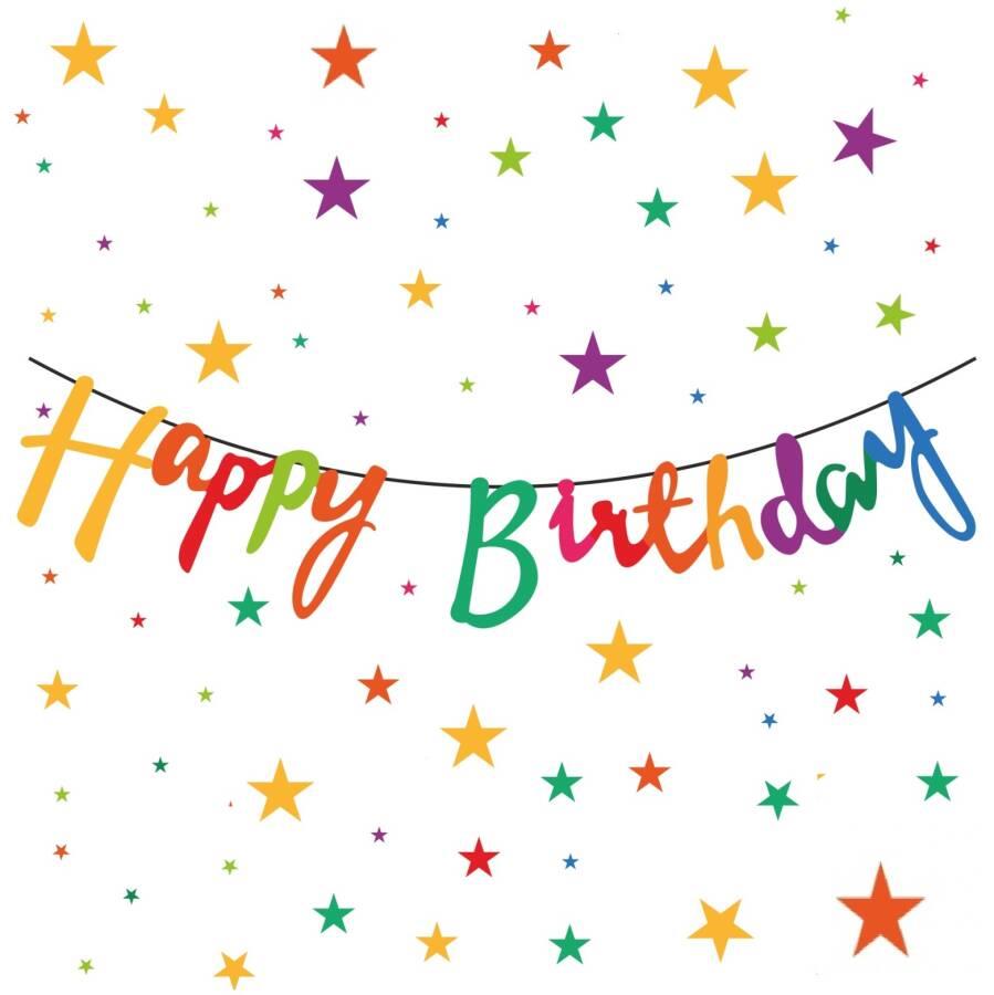 BNR-043 KARTON HAPPY BIRTHDAY KALİGRAFİ BANNER PASTEL 98 X 22 CM