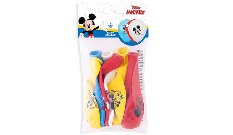 12 INCH MICKEY PLAYFUL HOUSE LİSANSLI BASKILI 6 ADET BALONEVİ