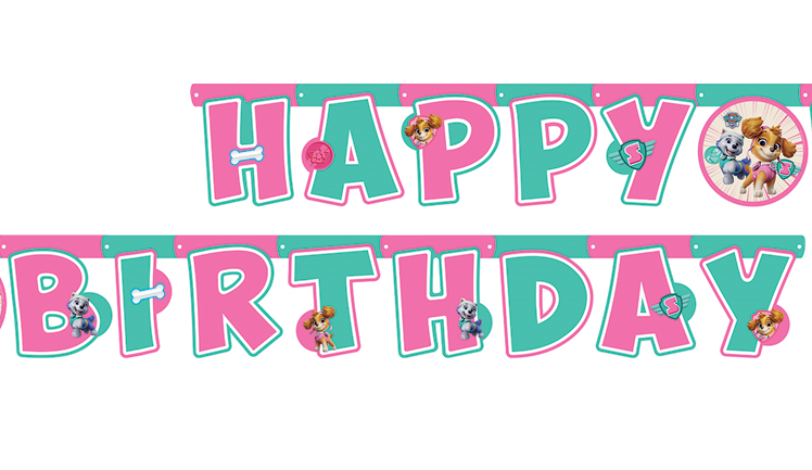 PAW PATROL SKYE HAPPY BIRTHDAY BANNER 2.10 MT