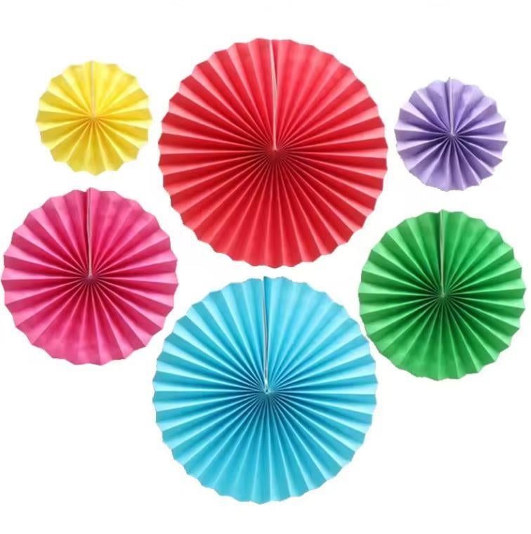 KAĞIT YELPAZE KARIŞIK SET 6 LI 20 CM- 30 CM - 40 CM