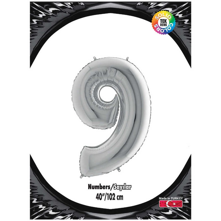9 GÜMÜŞ 40 INCH FOLYO BALON  KİKA 0902 | AdanaPastaMalzemeleri.com 9 GÜMÜŞ 40 INCH FOLYO BALON  KİKA 0902