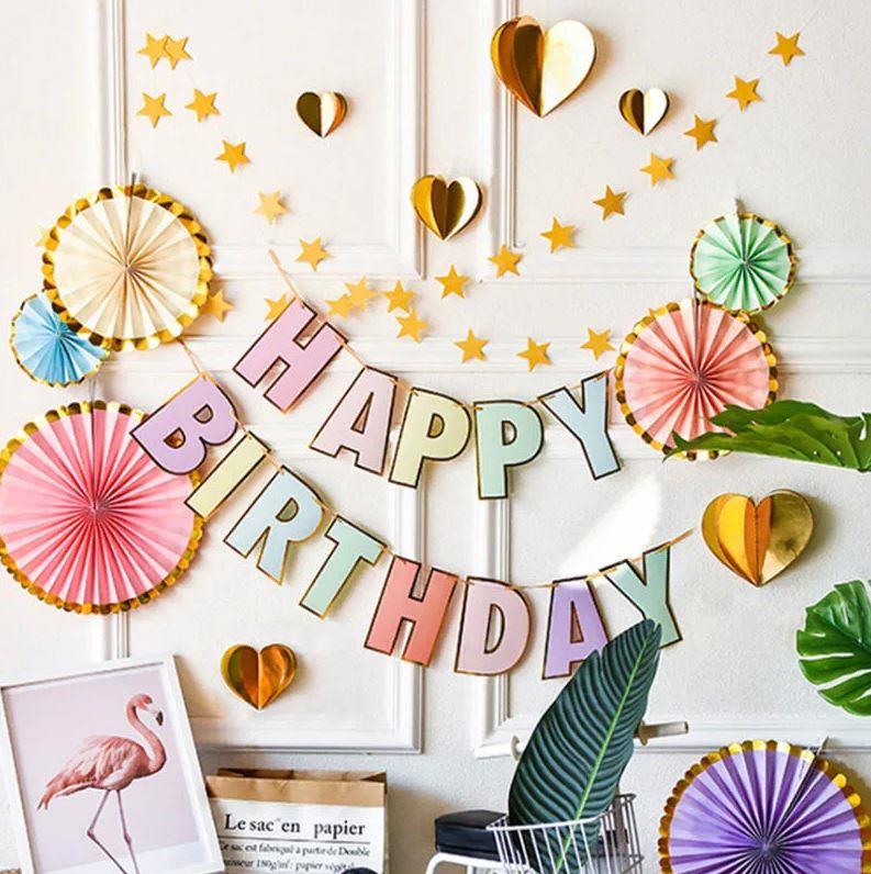 BNR-09 HAPPY BIRTHDAY MAKARON BANNER VARAKLI