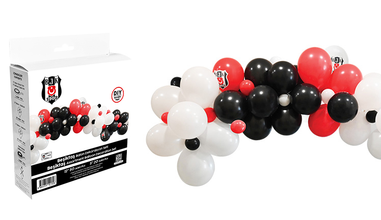 BALONEVİ BEŞİKTAŞ ASORTİ BALON DEKORASYON SETİ 70 Lİ