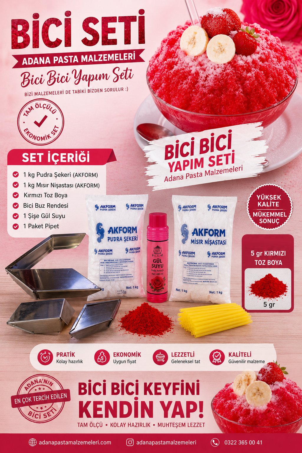 BİCİ BİCİ MALZEME SETİ 30 KİŞİLİK 