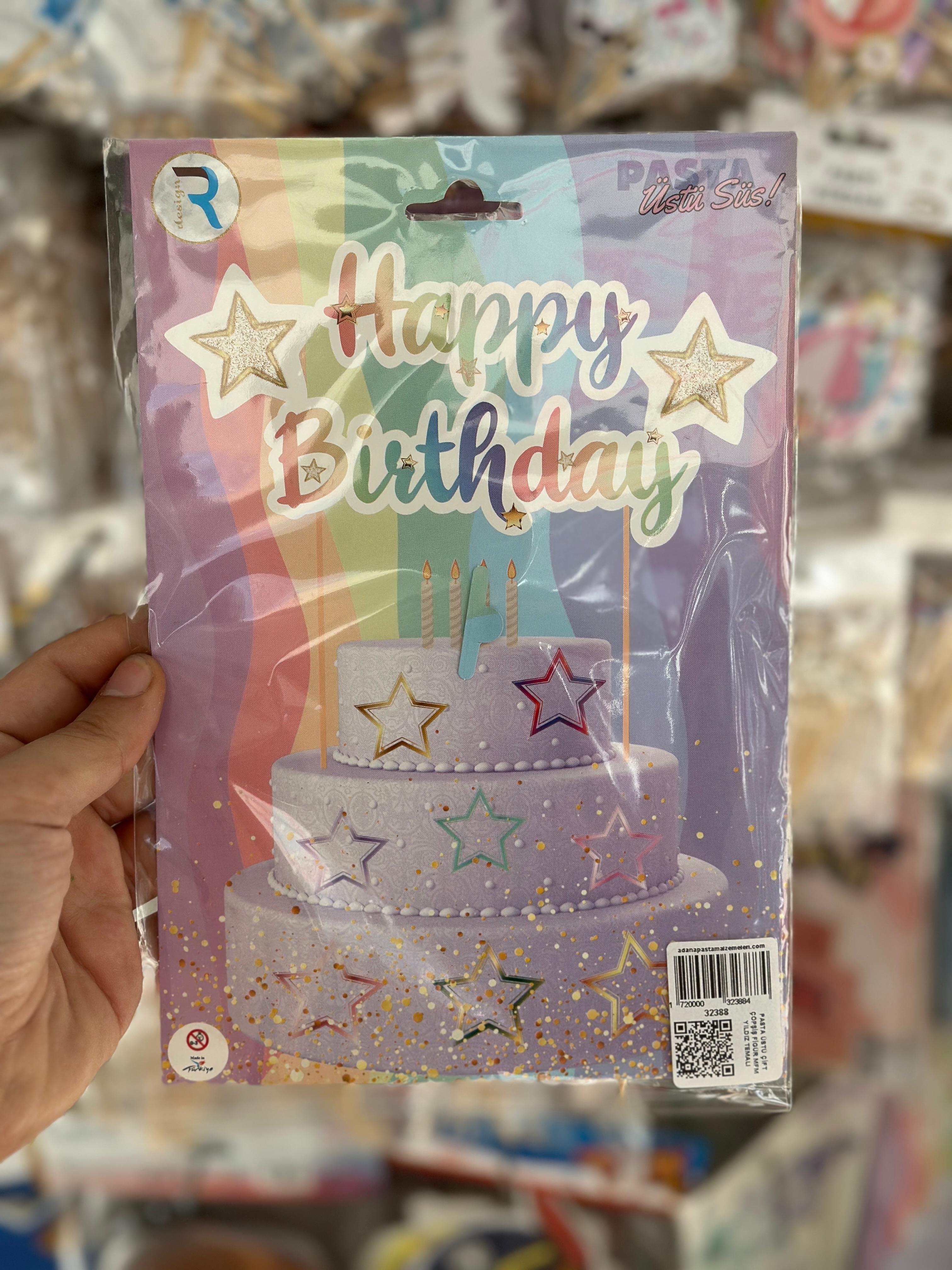 PASTA ÜSTÜ ÇİFT ÇÖPŞİŞ FİGÜR  YILDIZ TEMALI