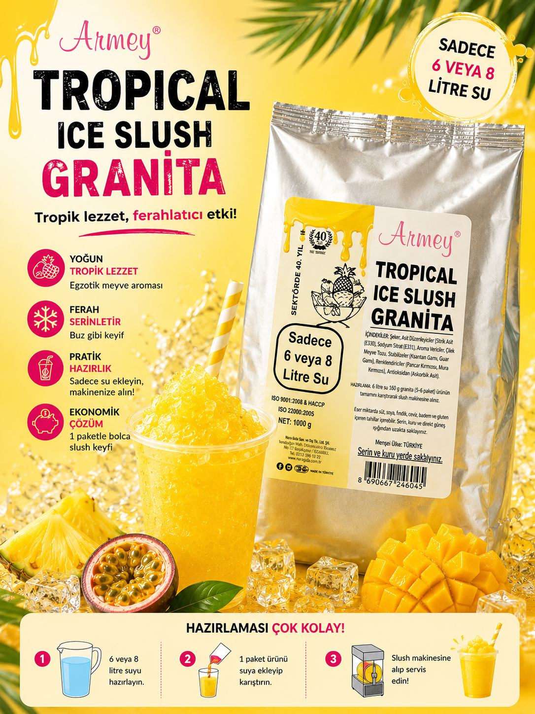 ARMEY ARO TROPİKAL SLUSH GRANITA 1 KG