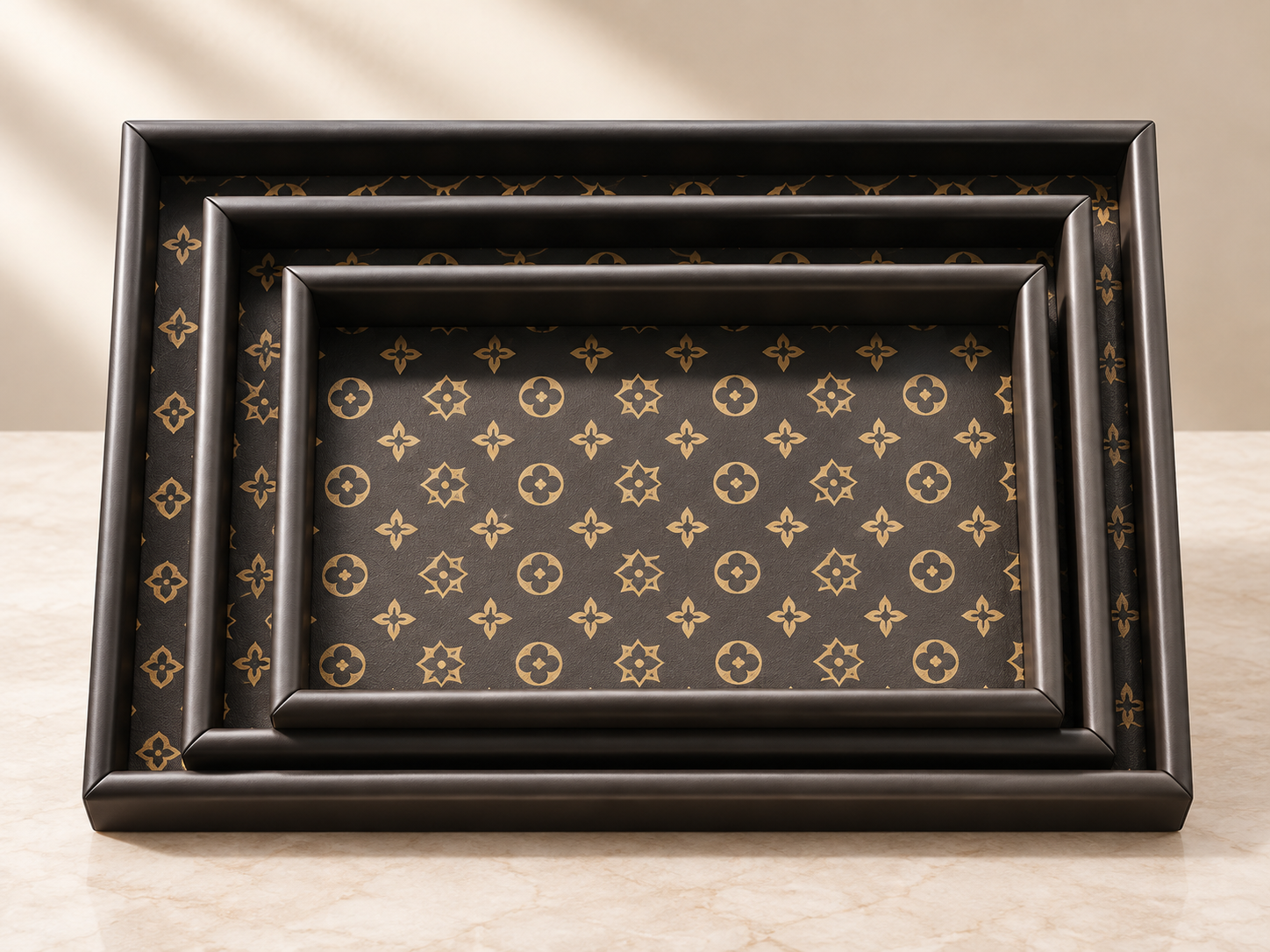 ERT-BMB-207 KLASİK DESENLİ BAMBU TEPSİ 3LÜ SET 30x40 CM 25x35 CM 20x30 CM