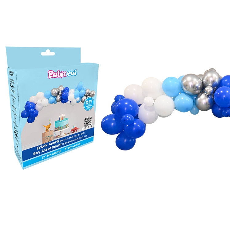 ERKEK ASORTİ BALON DEKORASYON SETİ 70 Lİ