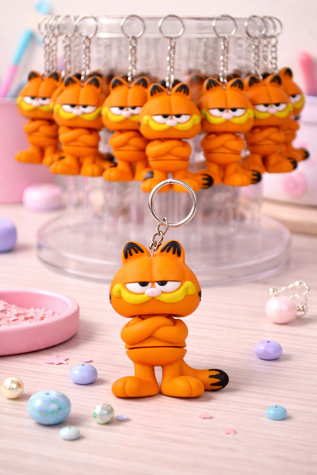 GARFIELD KEDİ OYNAR EKLEMLİ ANAHTARLIK MASKOT