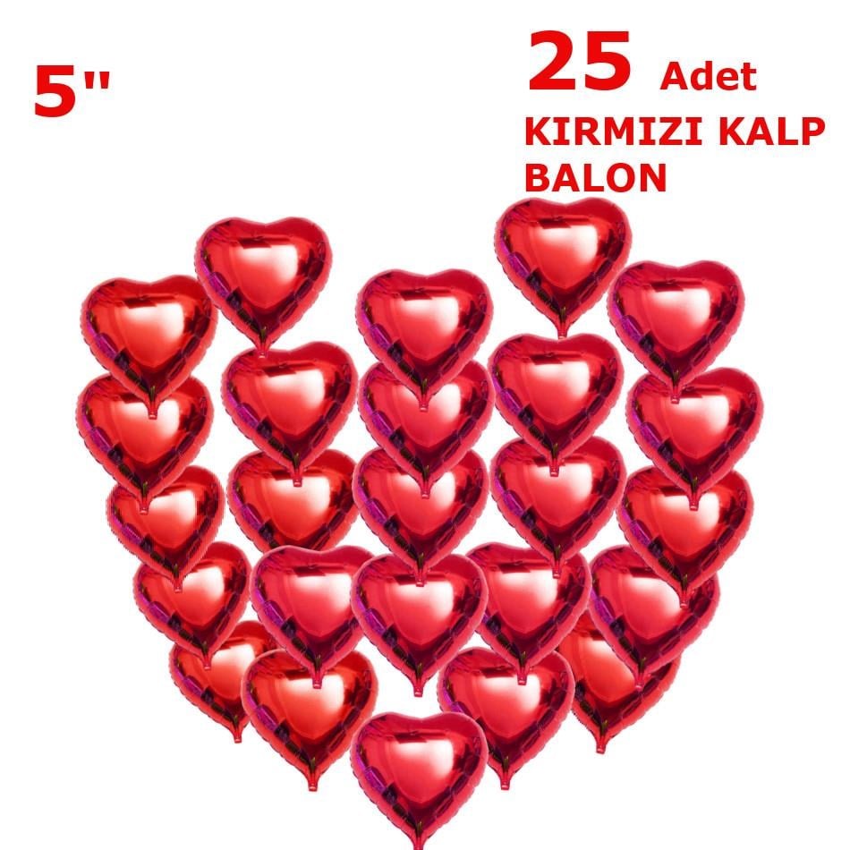KALP FOLYO 25 ADET SET 5 INCH KIRMIZI