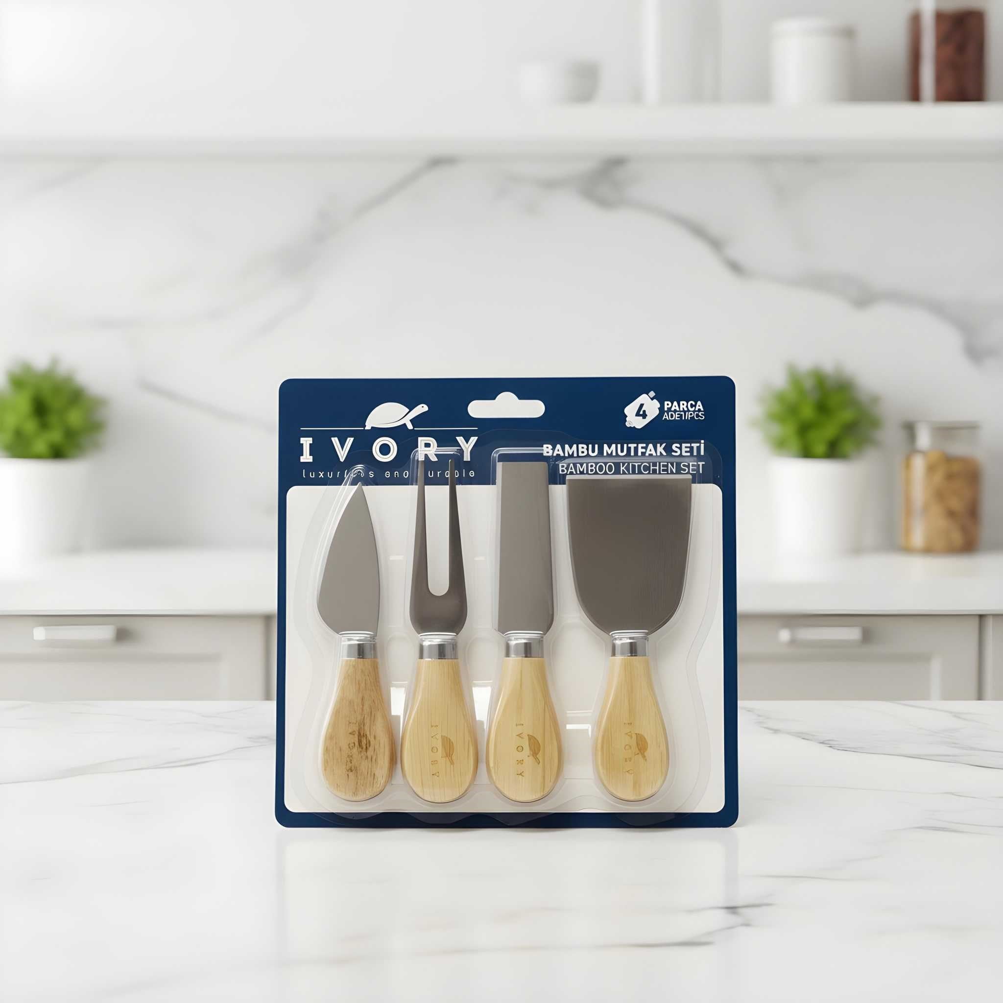 IVO-PST212 4 PARÇA PEYNİR BIÇAĞI SETİ 12 CM