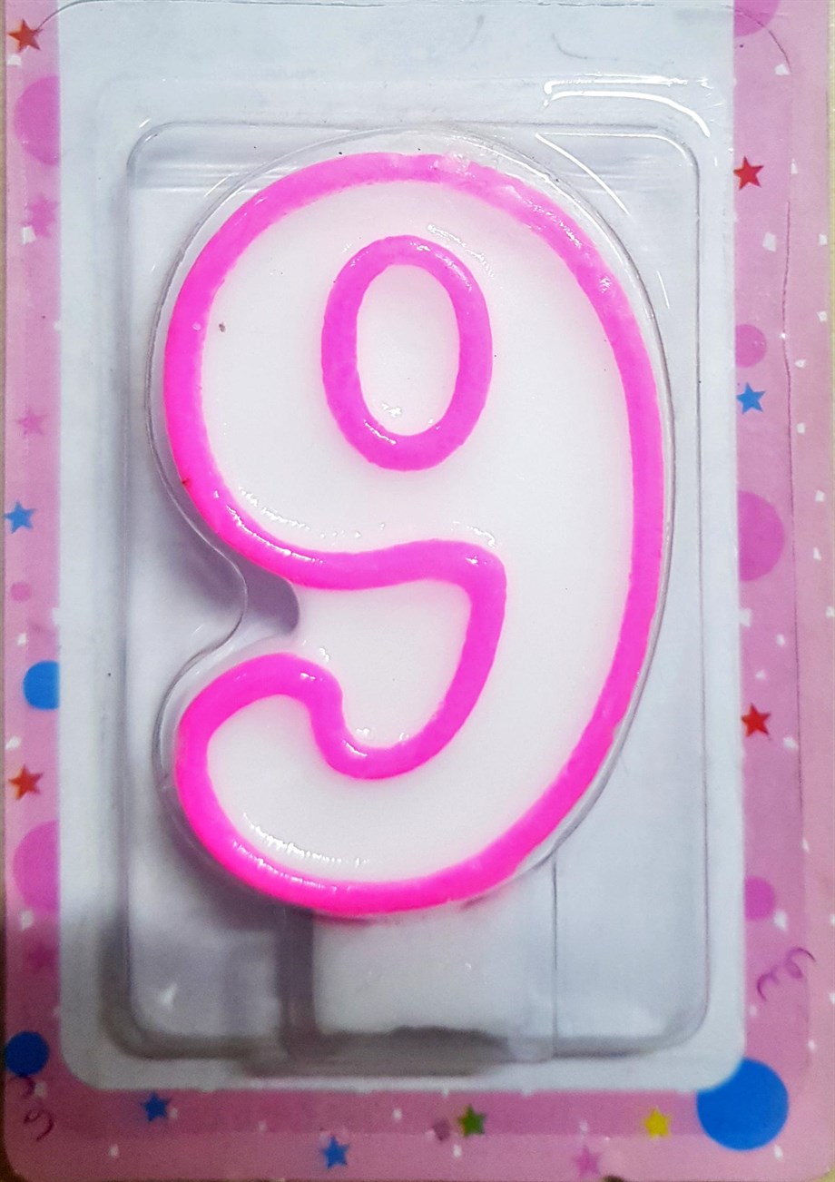 AKF MUM RAKAM 9 YAŞ PEMBE | AdanaPastaMalzemeleri.com AKF MUM RAKAM 9 YAŞ PEMBE