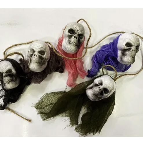 KURU KAFA ŞEKİLLİ ASMALI 5Lİ 120 CM HALLOWEEN SAMUR ŞAKA