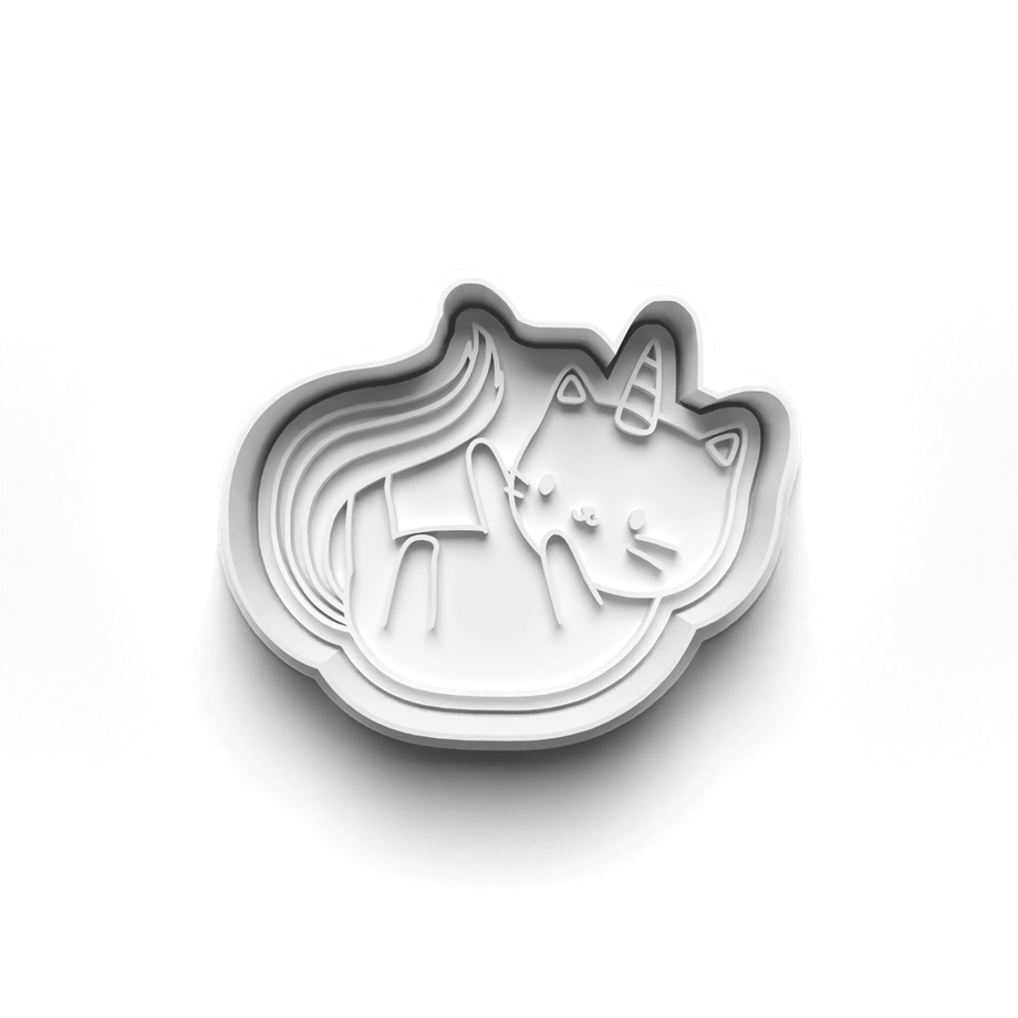 UNICORN KEDİ KURABİYE KALIBI KESİCİ VE DAMGASI 3D-0249_1