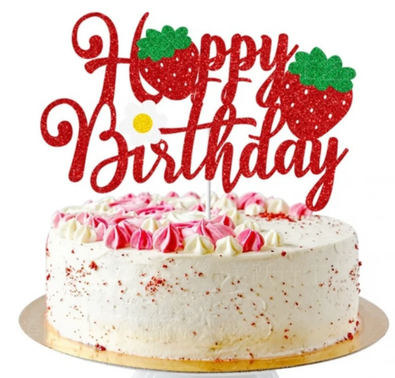 ÇİLEK EVA PASTA ÜSTÜ YAZI 