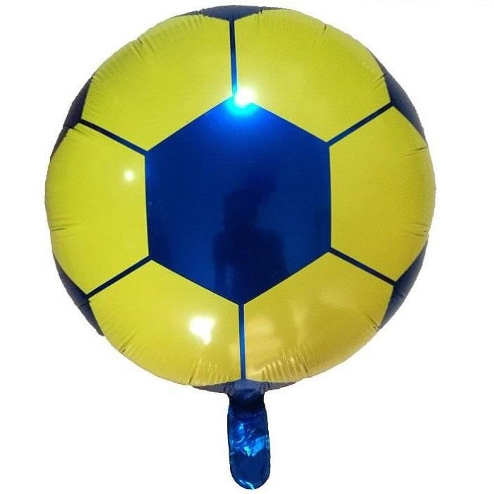 18 INCH FUTBOL TOPU SARI LACİVERT FOLYO BALON İ.K.M.