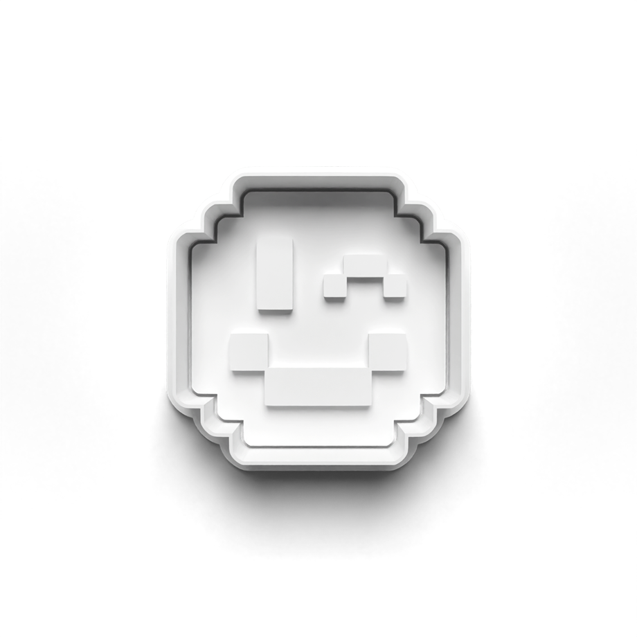 SMILEY PIXEL KURABİYE KALIBI KESİCİ VE DAMGASI 3D-0313_1