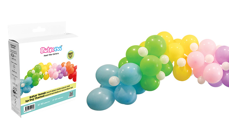 BALONEVİ BAHAR ASORTİ BALON DEKORASYON SETİ 70 Lİ