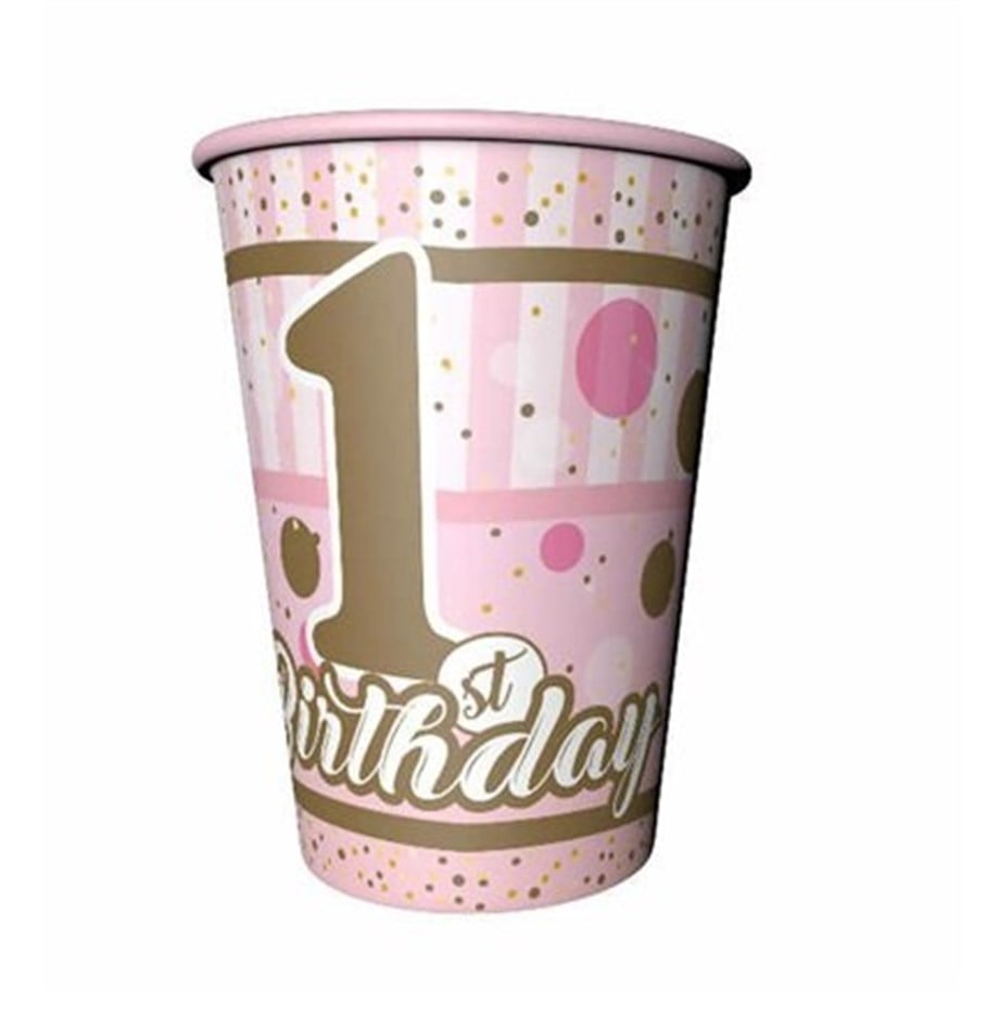BARDAK PIRILTILI FIRST BIRTDAY KIZ 8 ADET