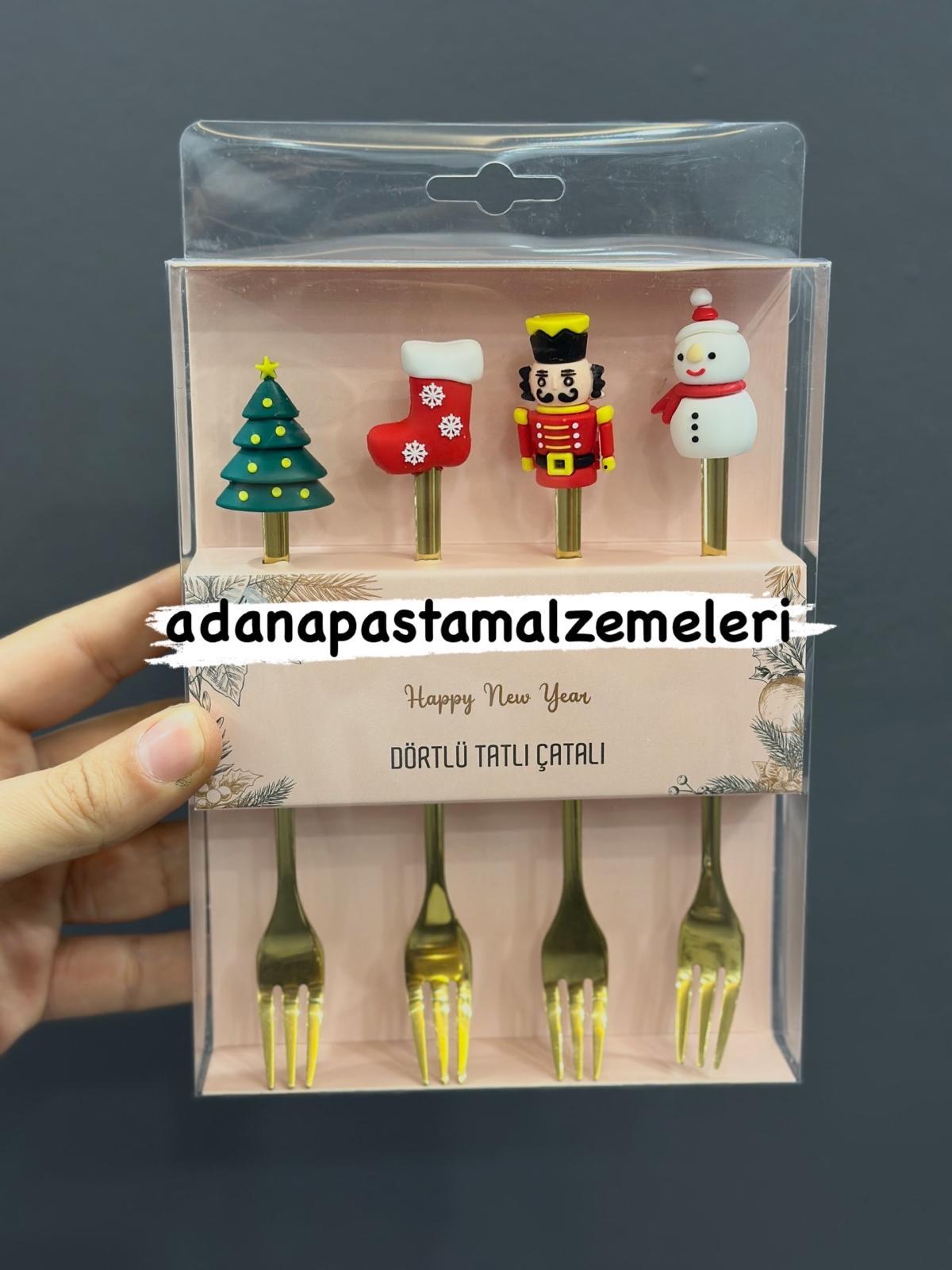 THN76689 DÖRTLÜ TATLI ÇATALI * YENI YIL YILBAŞI
