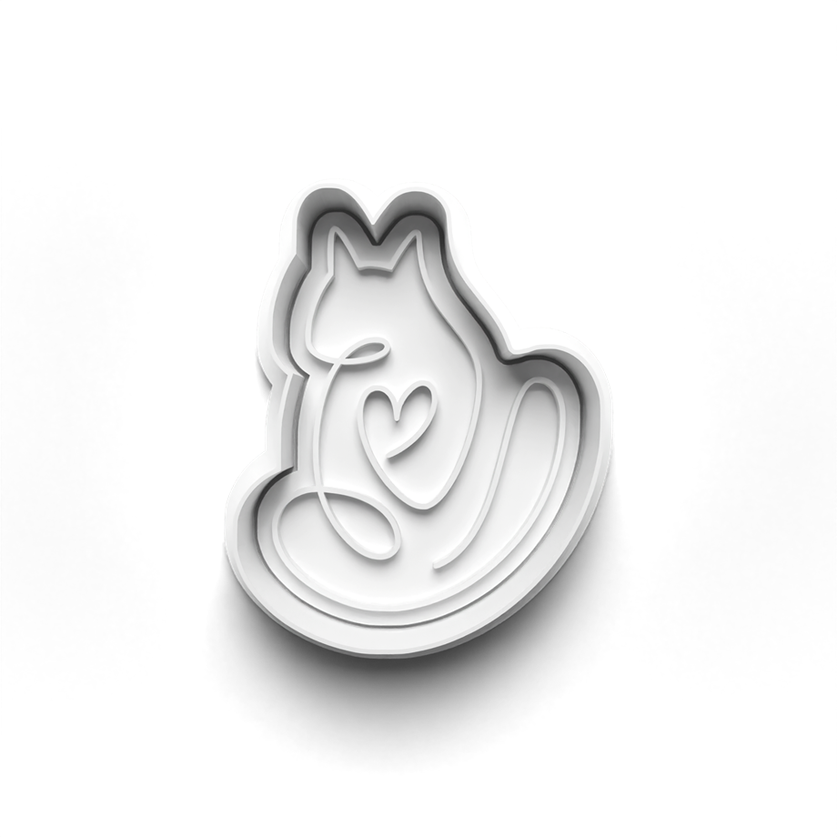 CAT LINE ART KURABİYE KALIBI KESİCİ VE DAMGASI 3D-0596_3