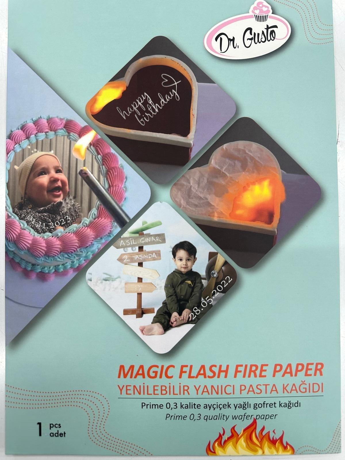 YENİLEBİLİR YANAN FLASH PAPER PASTA KAĞIDI 1 ADET