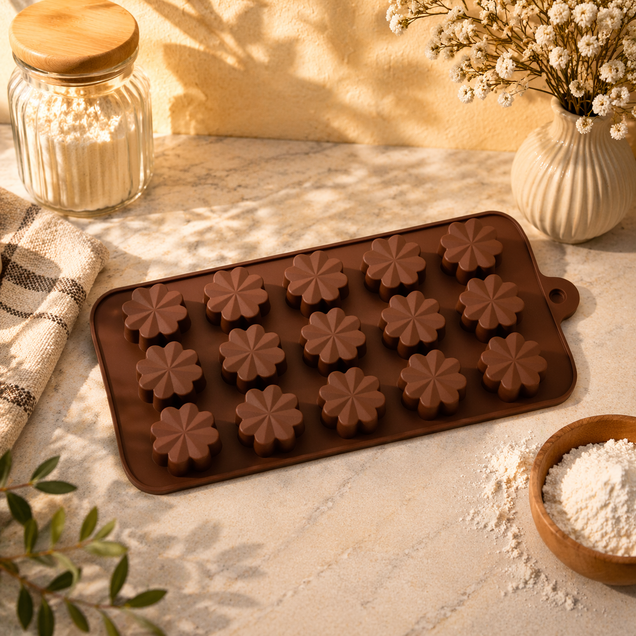 ÇİKOLATA KALIBI - SİLİKON - ÇİÇEK 8 YAPRAK SCK-65