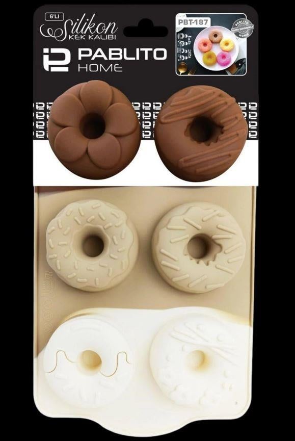PBT-187 SİLİKON DONUT ŞEKİLLİ KEK KALIBI 6 LI
