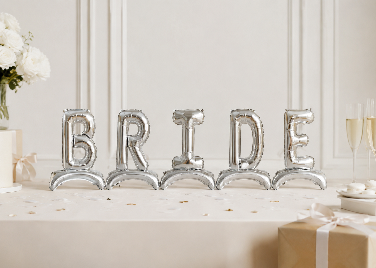 BRIDE GÜMÜŞ AYAKLI FOLYO BALON