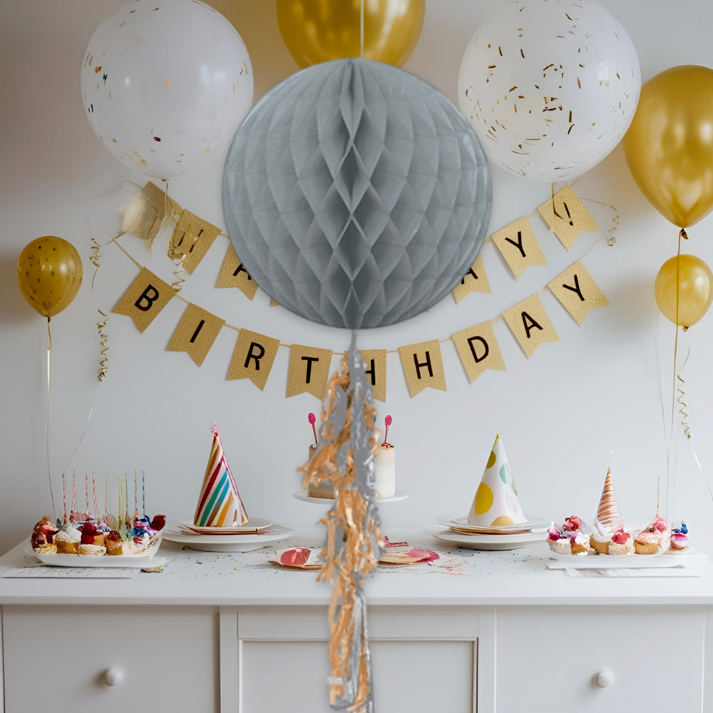 KF091-GMS PETEK PÜSKÜLLÜ GÜMÜŞ 30 CM