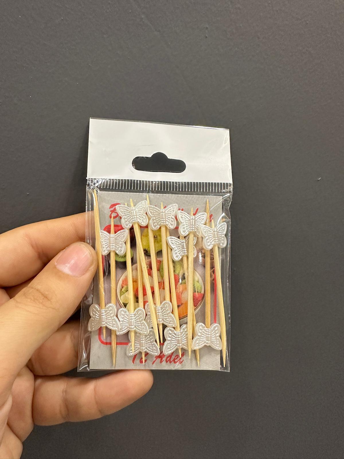 BAMBU KÜRDAN KÜÇÜK NO:8 DEKORATİF BEYAZ KELEBEK 12 ADET