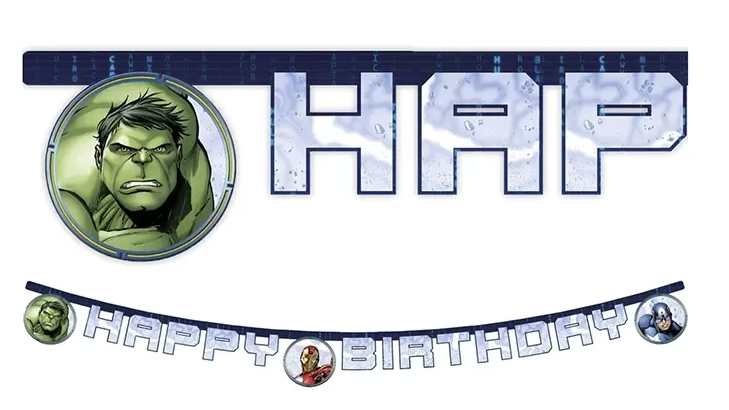 AVENGERS INFINITY STONES HAPPY BIRTHDAY BANNER 2.10M