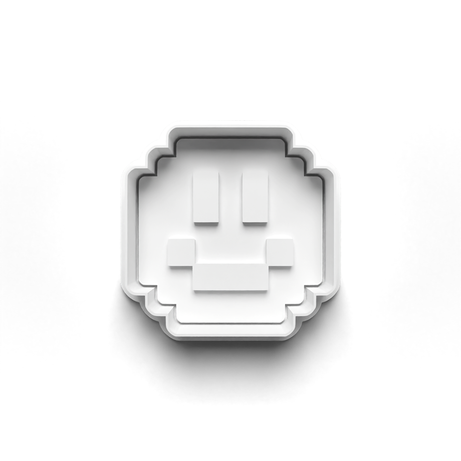 SMILEY PIXEL KURABİYE KALIBI KESİCİ VE DAMGASI 3D-0313_3