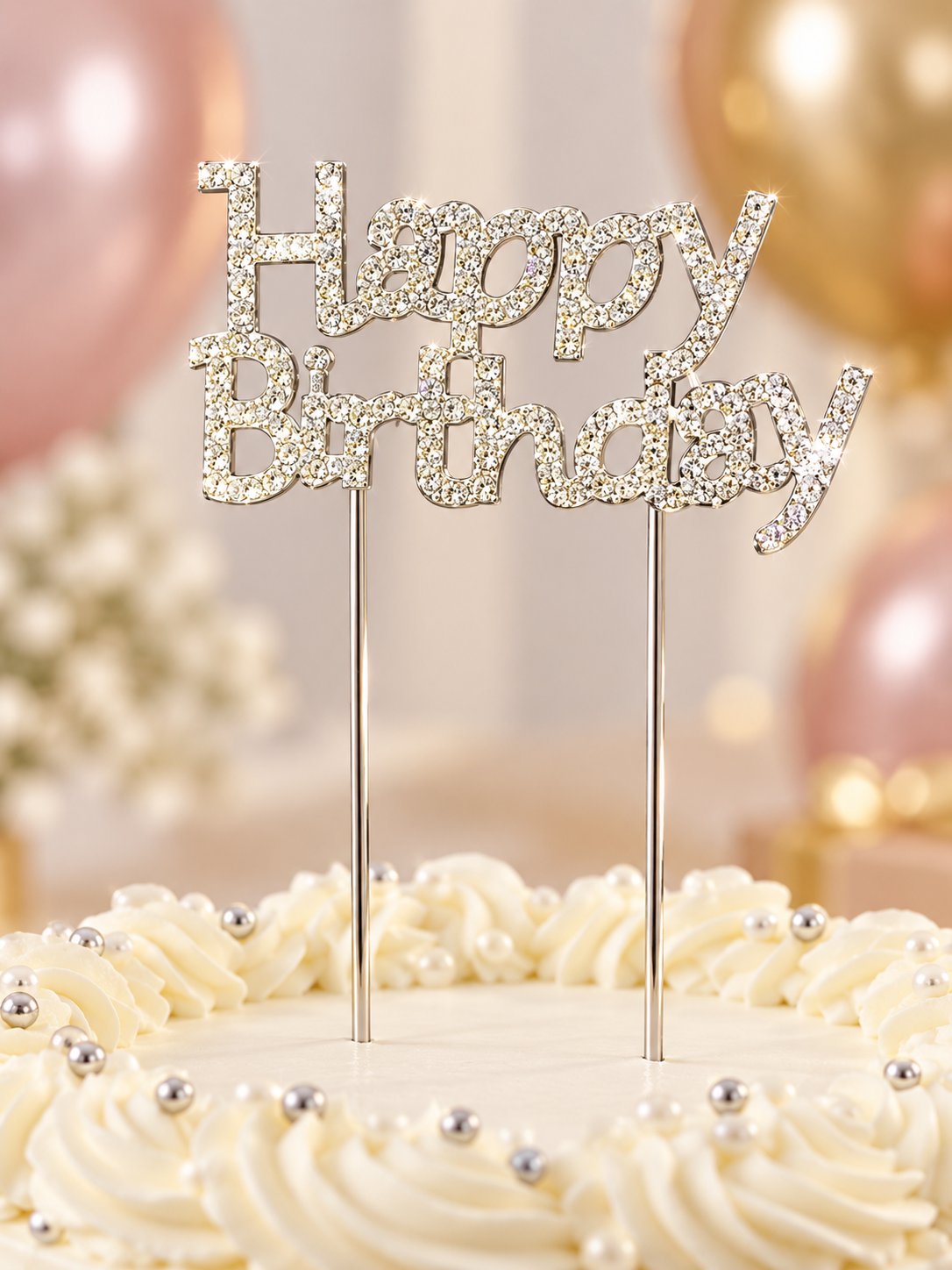 ERT-TOPPER-112 PASTA ÜSTÜ TAŞLI HAPPY BIRTHDAY TOPPER LÜX