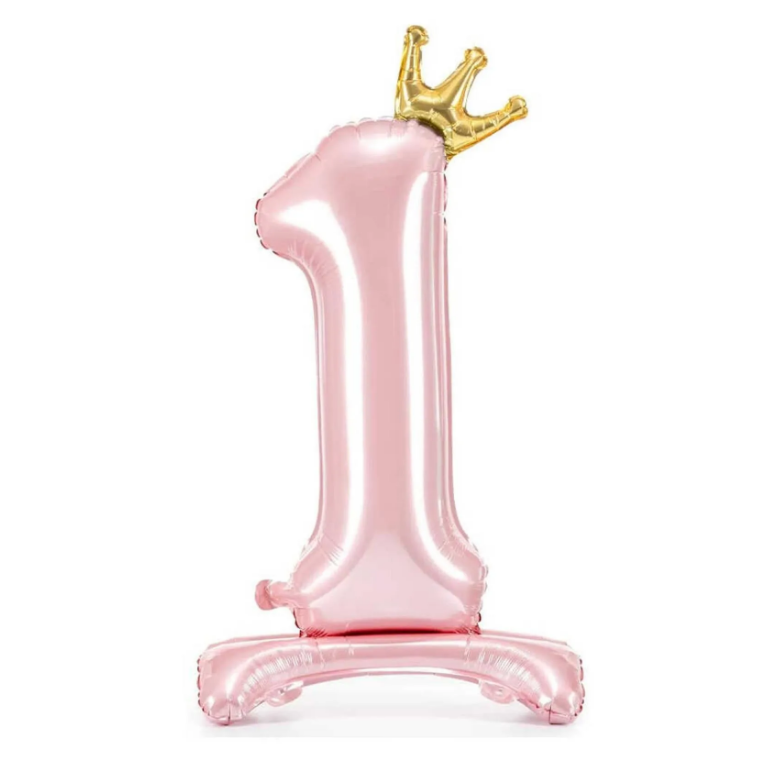 FLY-RKM34/1 PEMBE RAKAM AYAKLI BALON 80 CM