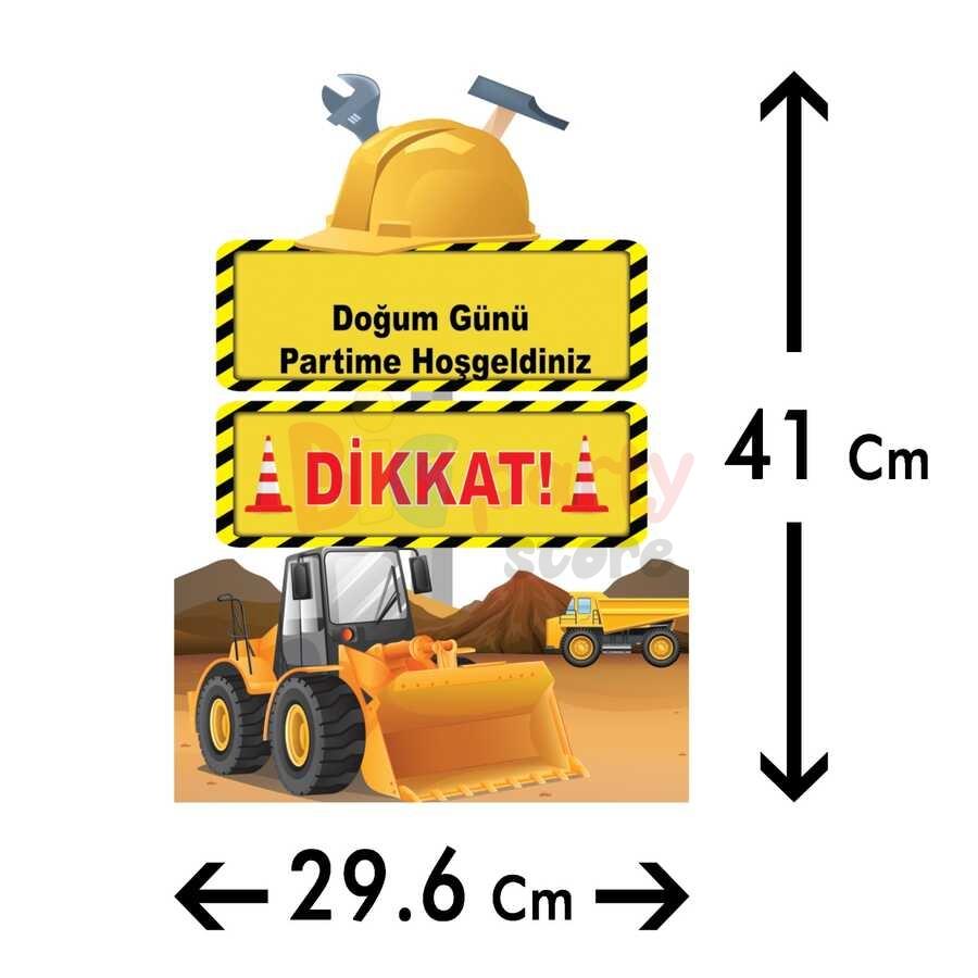 İNŞAAT TEMALI DEKORATİF PANO MASA ÜSTÜ SET 3 LÜ