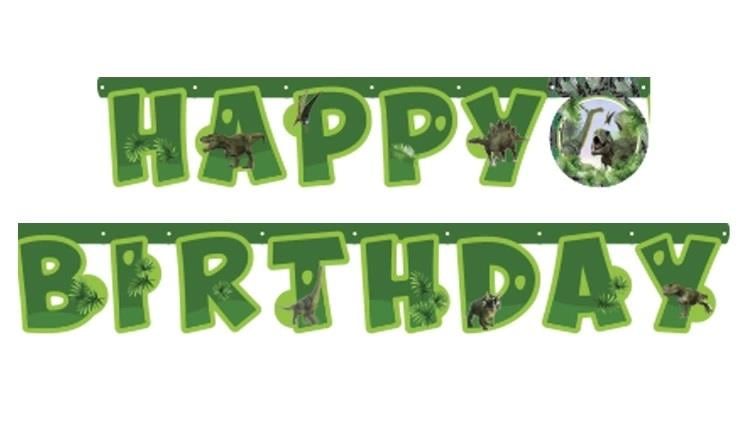 VAHŞİ JURASSİK PARTİ HAPPY BIRTHDAY HARF BANNER 2.1 MT