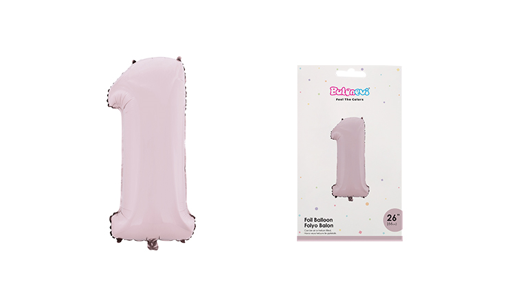 26 INCH FOLYO BALON RAKAM MAT PEMBE 1 BALONEVİ