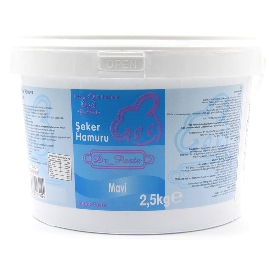 DR PASTE ŞEKER HAMURU 2.5 KG MAVİ | AdanaPastaMalzemeleri.com DR PASTE ŞEKER HAMURU 2.5 KG MAVİ