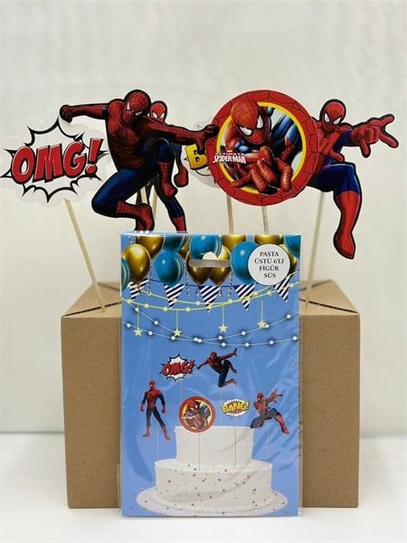 KÜRDAN  PASTA ÜSTÜ FİGÜR SPIDERMAN 6 ADET