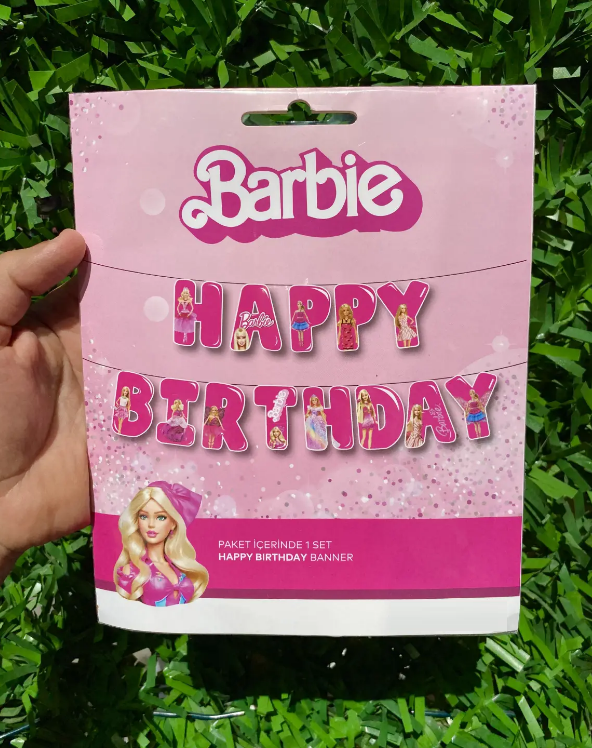 BARBIE ZARF BANNER HAPPY BIRTHDAY SET 