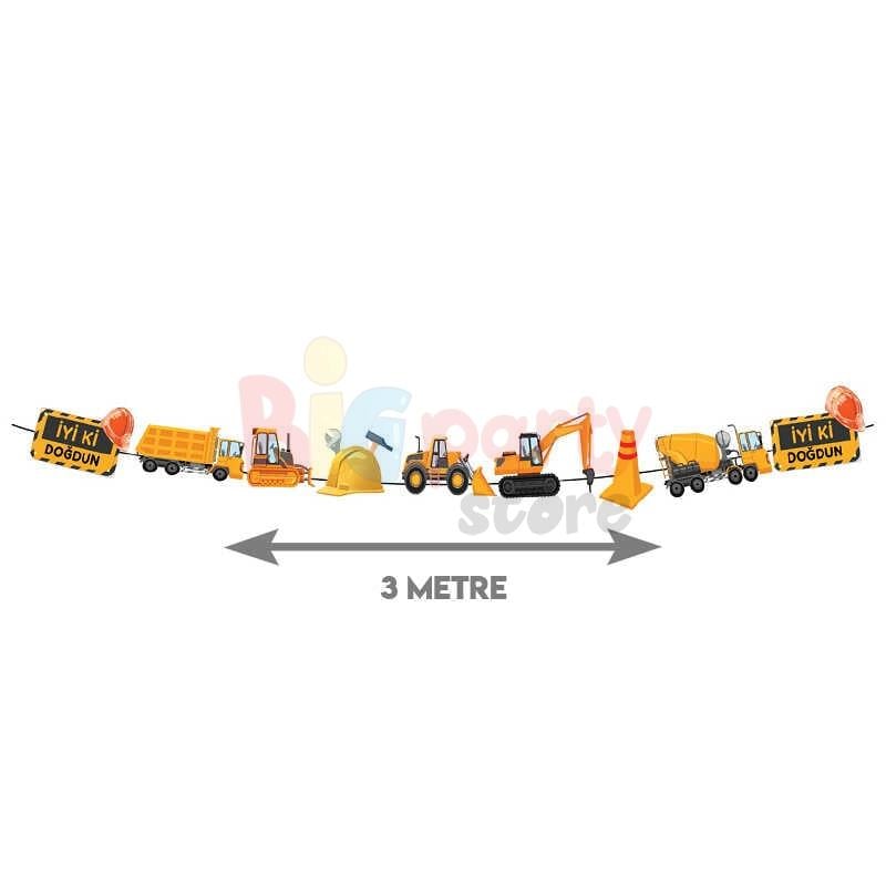 BNR-41 KAĞIT BANNER TAŞITLAR TEMA PARTY SET 10 PARÇA