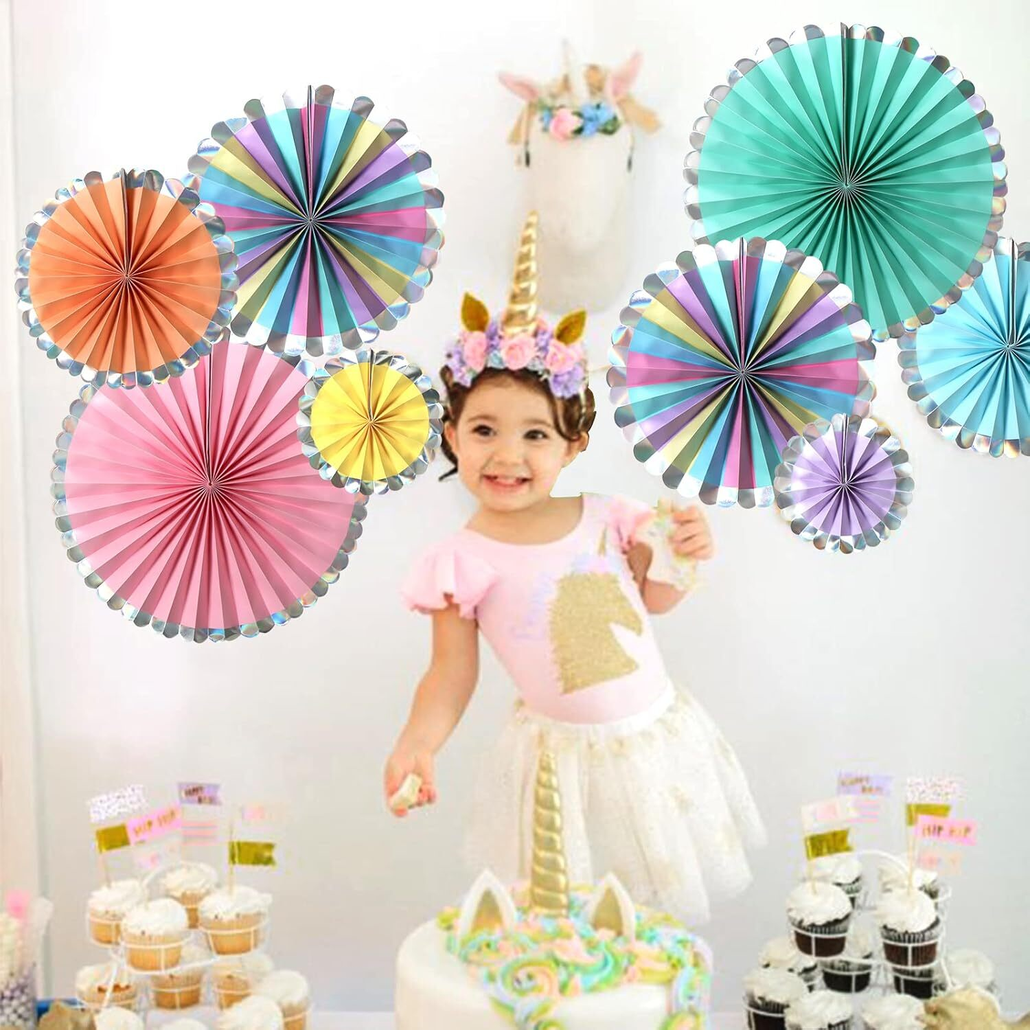 BRS-UZR-13 KAĞIT YELPAZE MAKARON RENKLİ HOLOGRAMLI 8 Lİ