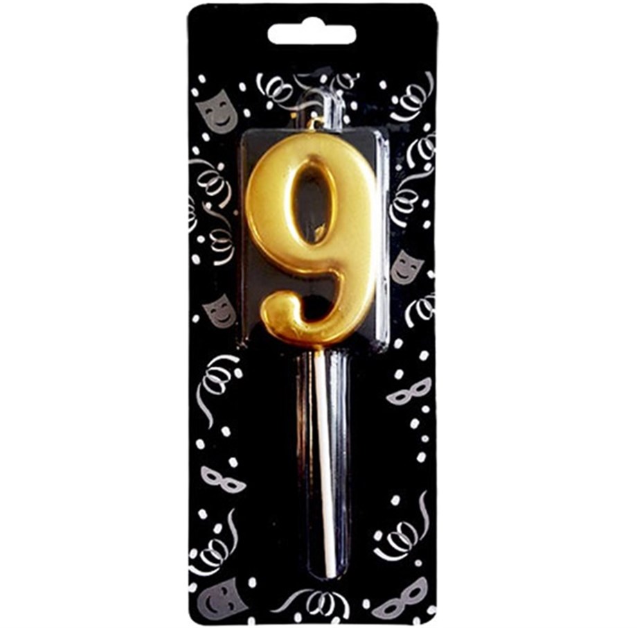 GOLD 9 RAKAM MUM 7 CM | AdanaPastaMalzemeleri.com GOLD 9 RAKAM MUM 7 CM